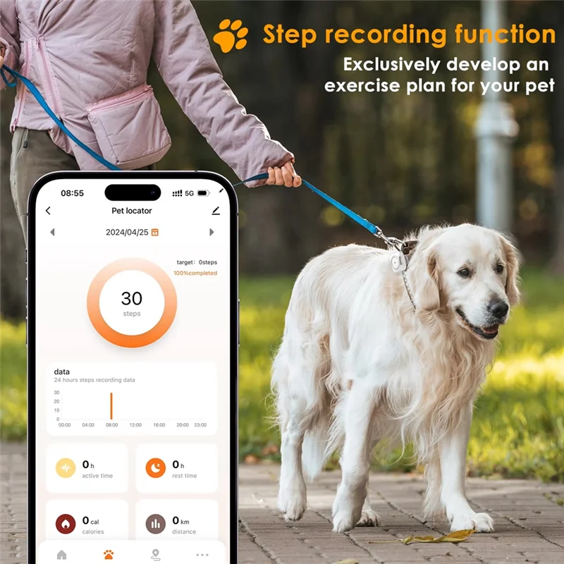 PawPoint Pet GPS Tracker With Health Monitor Collar